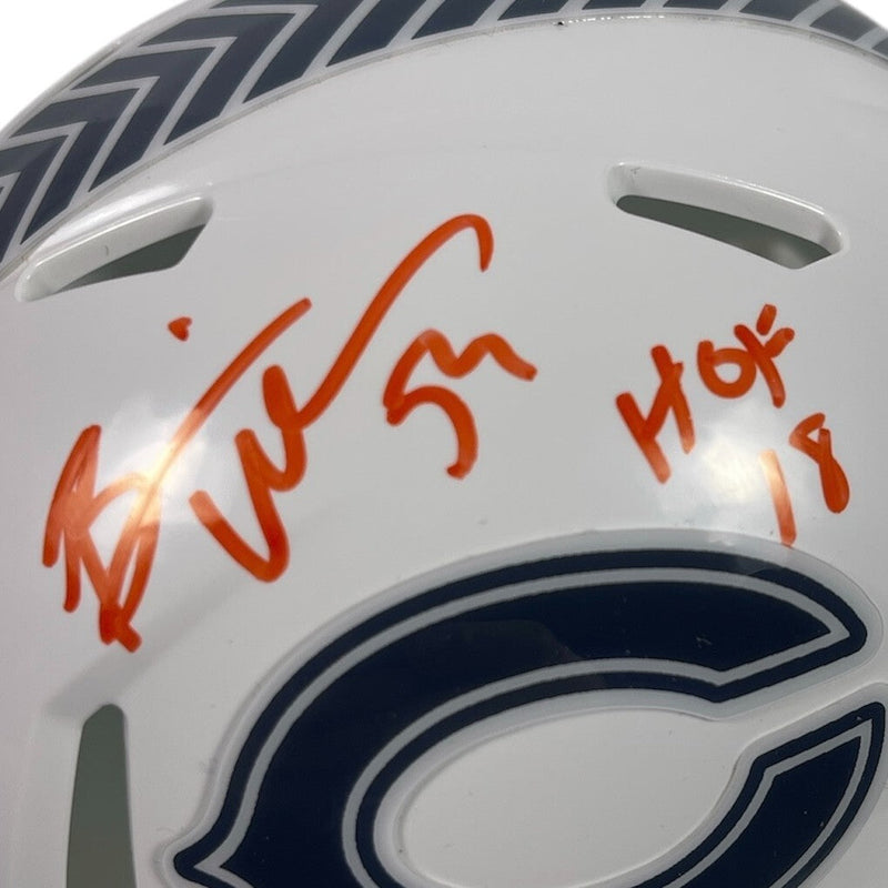 Brian Urlacher Signed Bears 24 Salute Mini Helmet w/ HOF 18 Beckett Wit BAS COA
