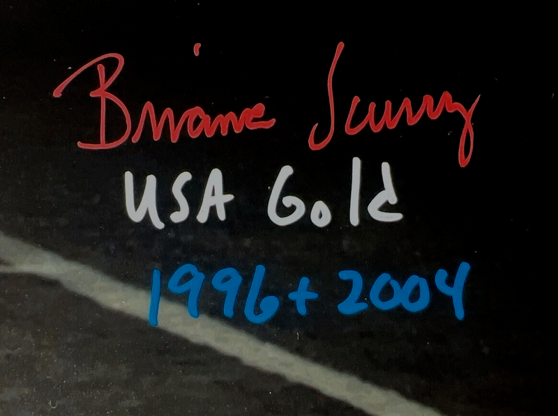 Brianna Scurry Signed USA Soccer 11x14 Photo w/ USA Gold Beckett Witness BAS COA