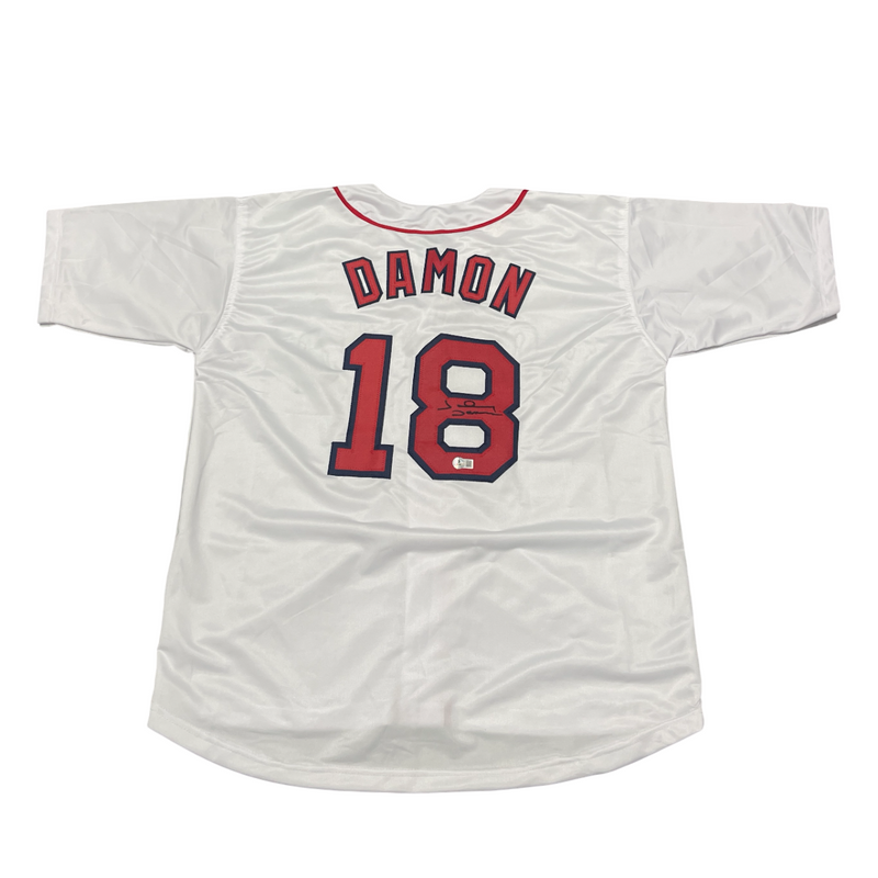 Johnny Damon Signed Boston Red Sox Custom Jersey Beckett Witness BAS COA