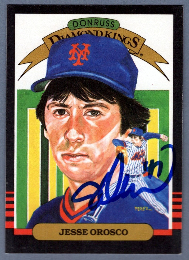 Jesse Orosco Signed 1985 Donruss Diamond Kings #22 LSCM COA New York Mets