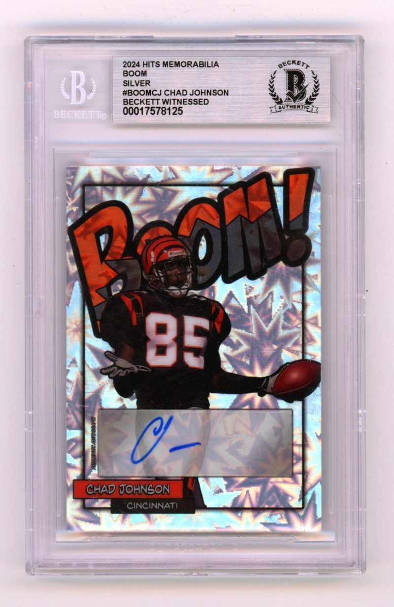 Chad Johnson 2024 Hits Memorabilia BOOM Silver Signed BGS BAS Auto Cincinnati