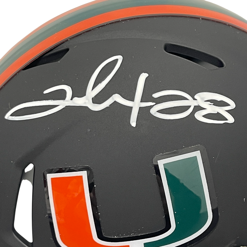 Clinton Portis Signed Auto Miami Black Mini Helmet Beckett Witness BAS COA