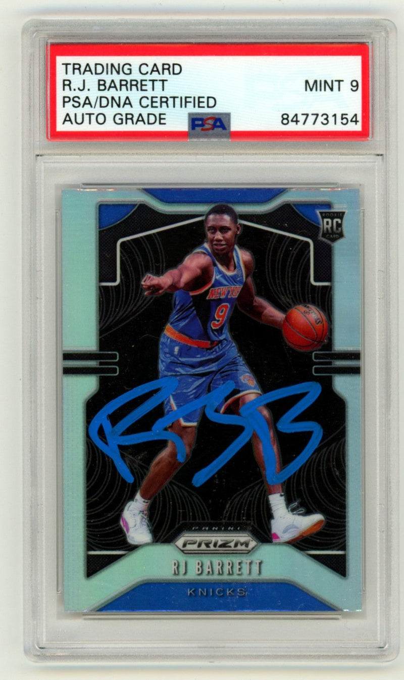 RJ Barrett 2019-2020 Panini Prizm Silver 250 Rookie RC Signed PSA 9 MINT Raptors