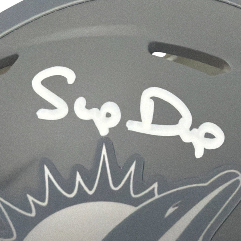 Mark Duper Signed Autographed Miami Dolphins Slate Mini Helmet JSA Witness COA