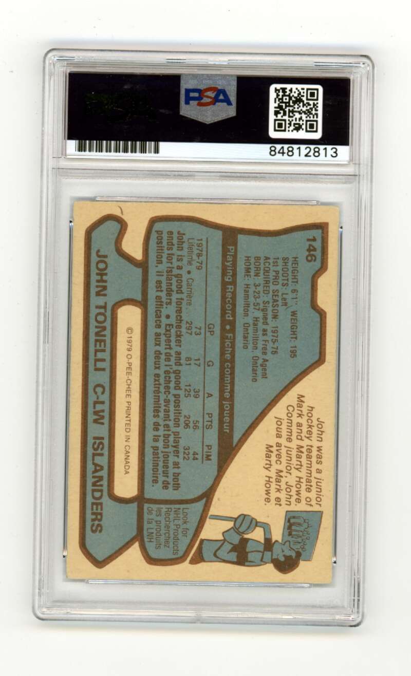 John Tonelli 1979-80 O-Pee-Chee OPC #146 RC w/ SC Insc Signed PSA Authentic Auto