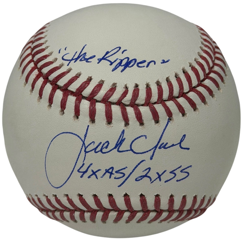 Jack Clark Signed ROMLB Baseball w/ 3 Insc The Ripper JSA WITNESS COA