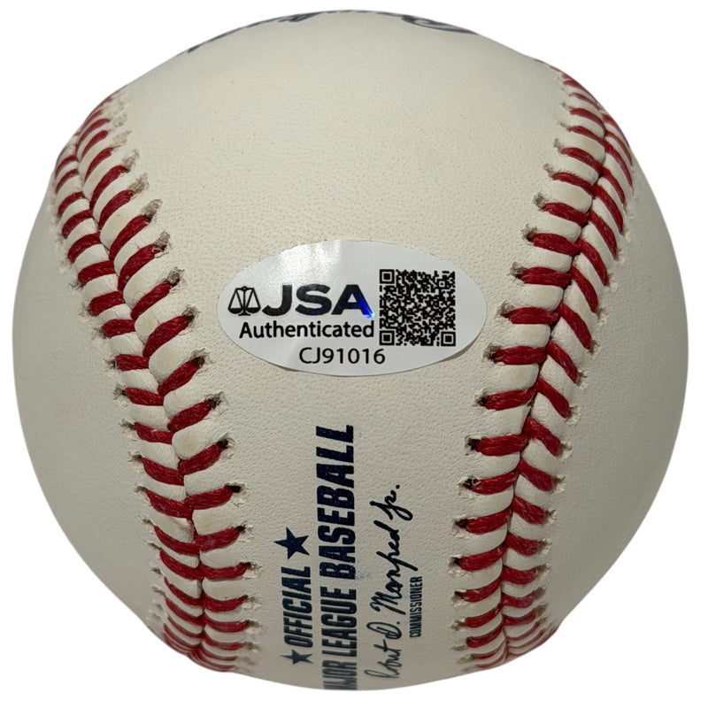 Tommy John Signed Hall of Fame HOF Logo Baseball w/ Bionic Man JSA Witness COA