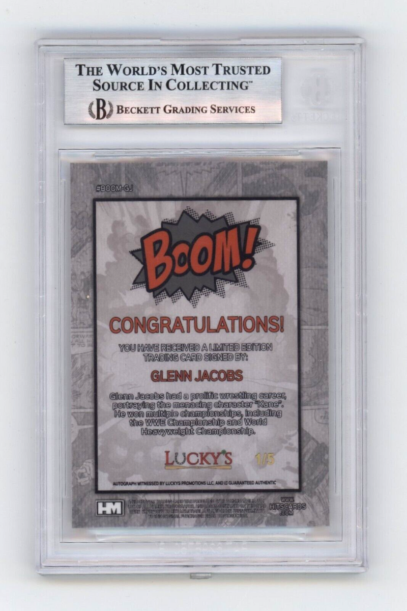 Glenn Jacobs KANE 2024 Hits Memorabilia BOOM Gold #/5 Signed BGS BAS Auto