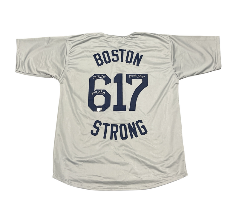 Jonny Gomes Signed Boston Strong Custom Jersey w/ 2 Ins Beckett Witness BAS COA