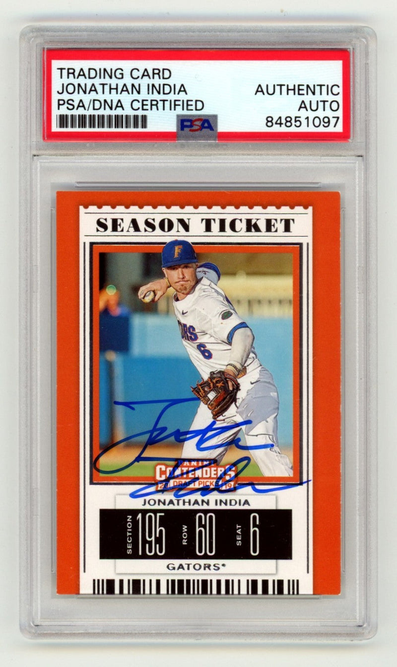 Jonathan India 2019 Panini Contenders Draft Picks #12 Signed PSA Authentic Auto