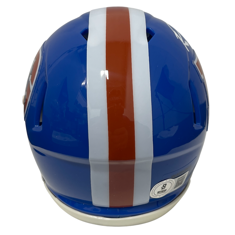Bill Romanowski Signed Broncos 75-95 TB Mini Helmet Beckett Witness BAS COA