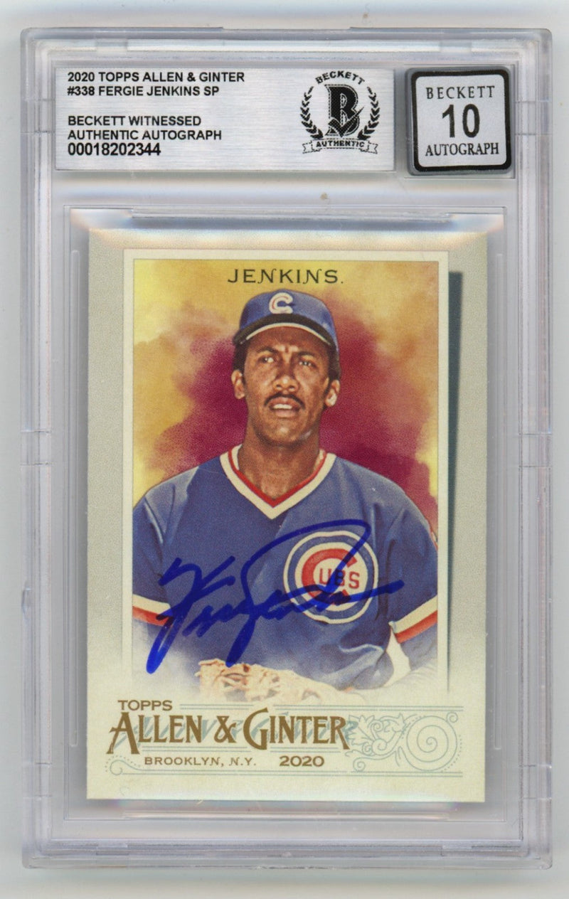 Fergie Jenkins 2020 Topps Allen & Ginter #338 SP Signed Beckett BGS 10 Auto