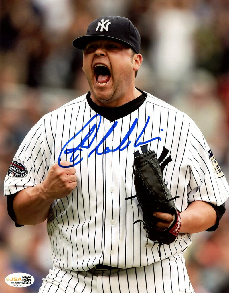 Joba Chamberlain Signed New York Yankees 8x10 Photo JSA Witness COA #1
