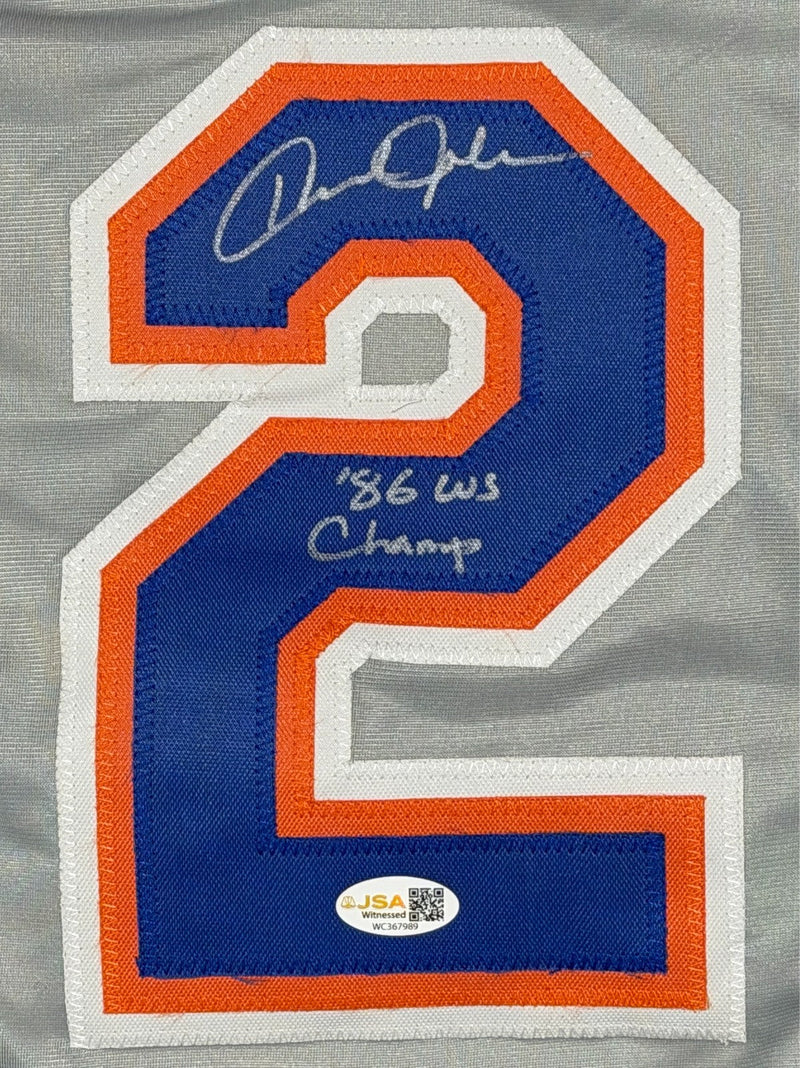 Howard Johnson Signed New York Mets Custom Jersey w/ 86 WS Champs JSA Wit COA