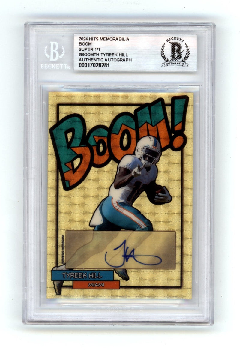 Tyreek Hill 2024 Hits Memorabilia BOOM Super #1/1 Signed BGS BAS Auto Dolphins