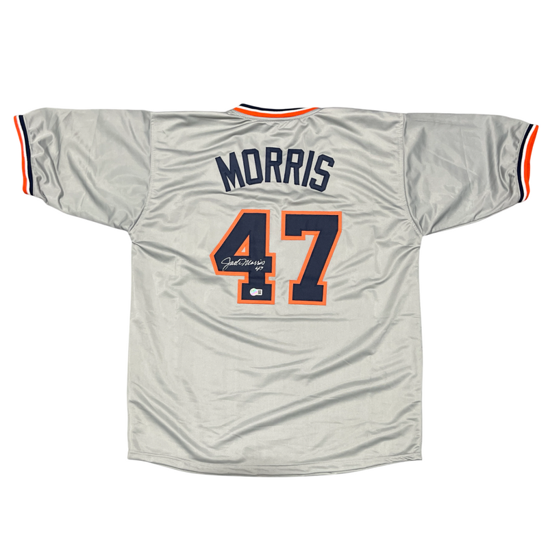 Jack Morris Signed Detroit Tigers Custom Jersey w/ #47 Beckett Witness BAS COA