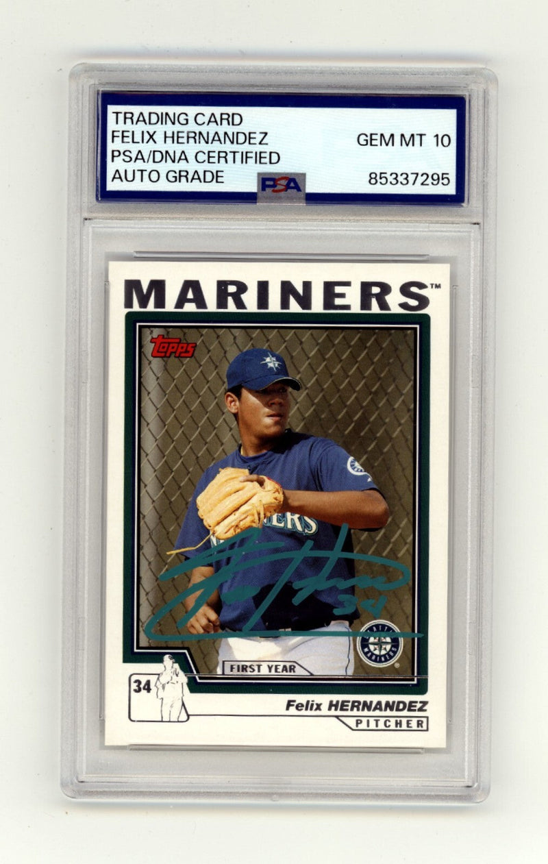 Felix Hernandez 2004 Topps Traded #T144 Signed Rookie RC PSA 10 Auto Mariners