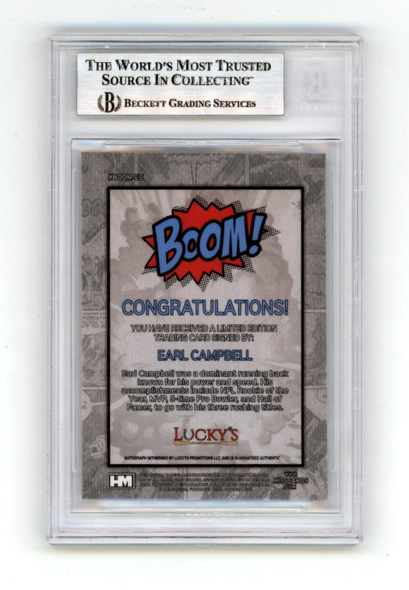 Earl Campbell 2024 Hits Memorabilia BOOM Silver Signed BGS BAS Auto Oilers HOF
