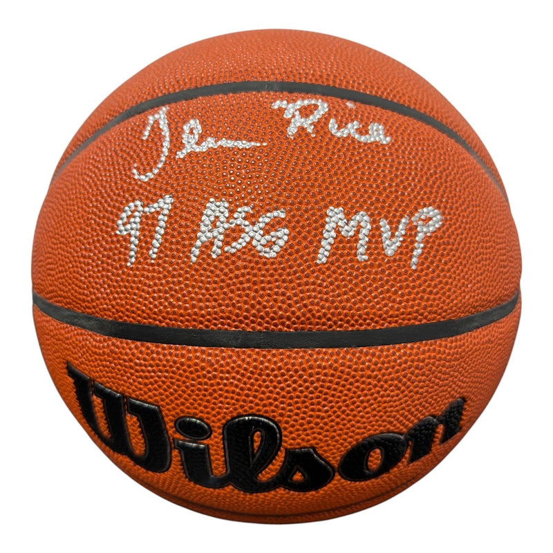 Glen Rice Signed Autographed Wilson NBA Basketball w/ 97 ASG MVP JSA Witness COA