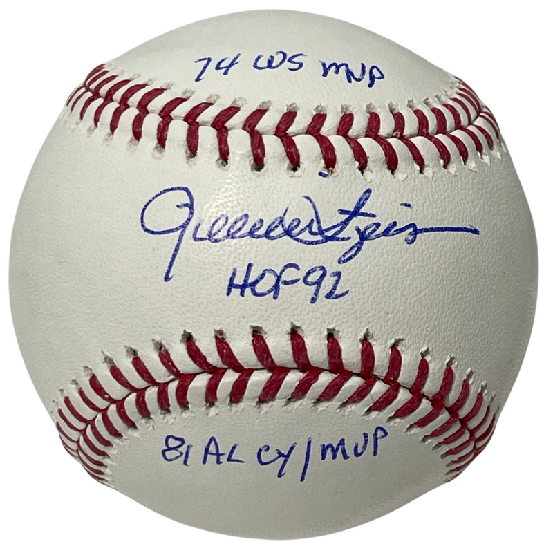 Rollie Fingers Signed ROMLB Baseball w/ 3 Insc Beckett Witness BAS COA Athletics
