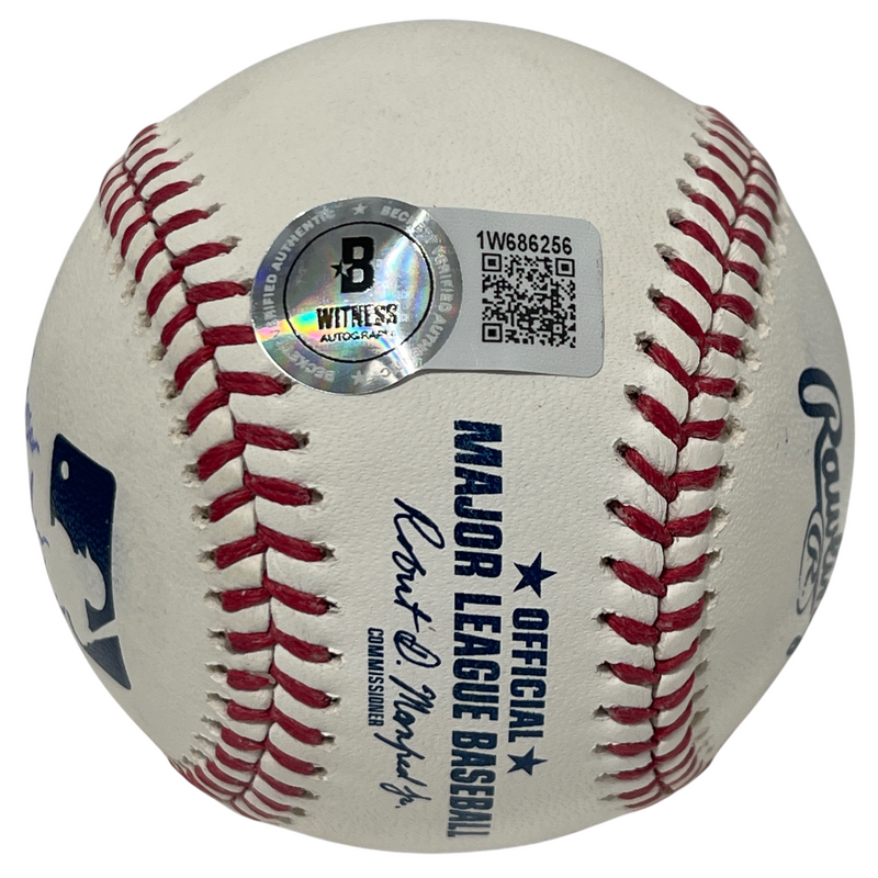 Thomas Ian Nicholas Signed ROMLB Baseball w 7 Names Ins Beckett Witness BAS COA