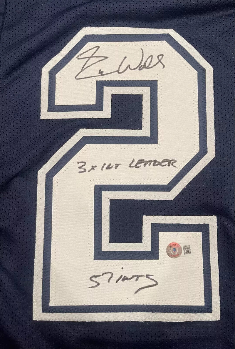 Everson Walls Signed Dallas Cowboys Custom Jersey 2 ins Beckett Witness BAS COA