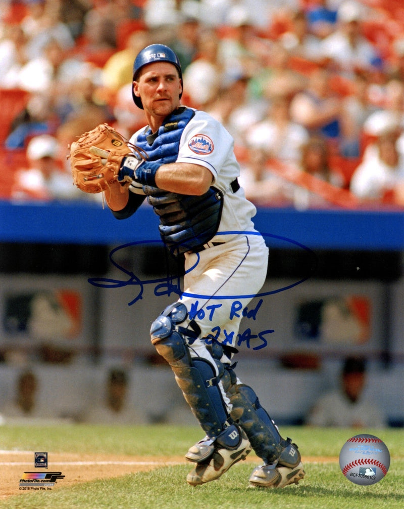 Todd Hundley Signed New York Mets 8x10 Photo File w/ 2x AS + Hot Rod LSCM COA