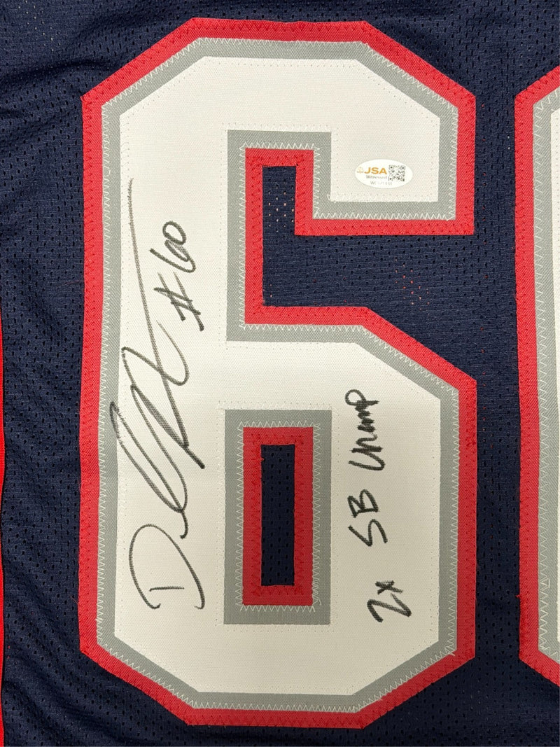 David Andrews Signed Patriots Custom Jersey w/ 2x SB Champ JSA Witness COA