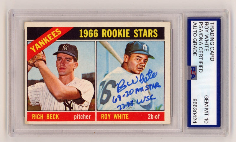 Roy White 1966 Topps #234 Signed RC w/ 69-70 All Star + 77-78 WSC PSA 10 Auto