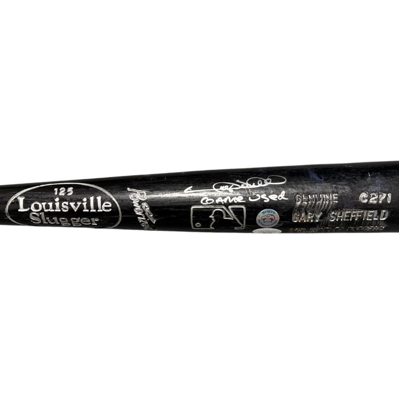 Gary Sheffield Signed Game Used Louisville Slugger Black Bat JSA COA Dodgers A