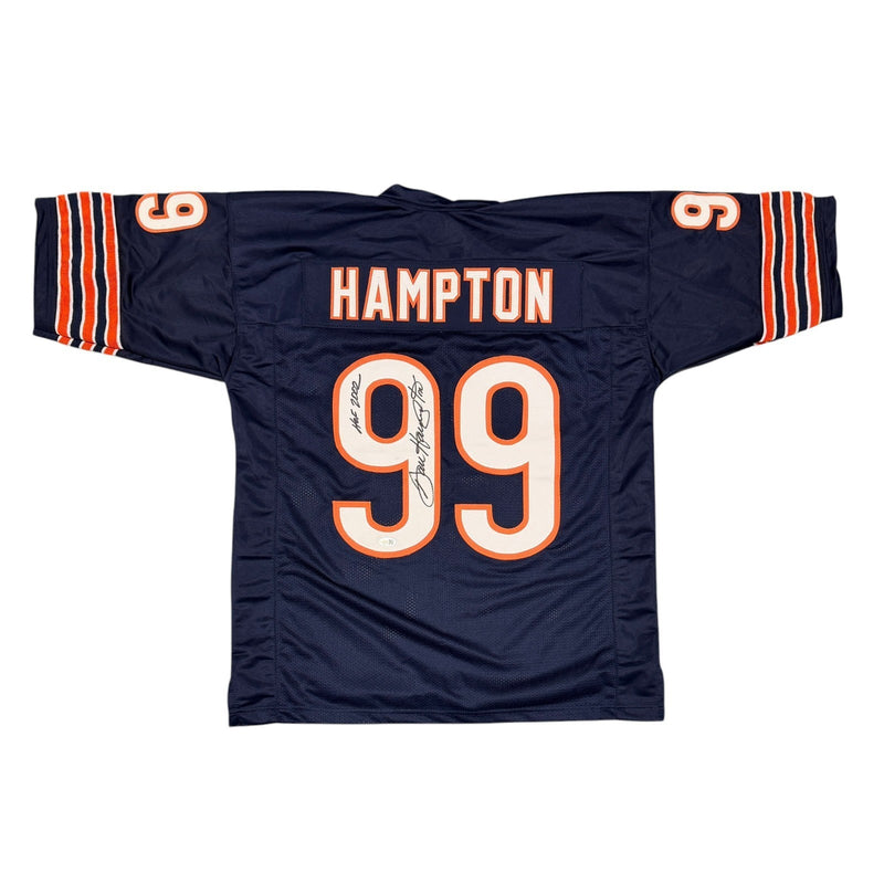 Dan Hampton Signed Chicago Bears Custom Jersey w/ HOF 2002 JSA Witness COA
