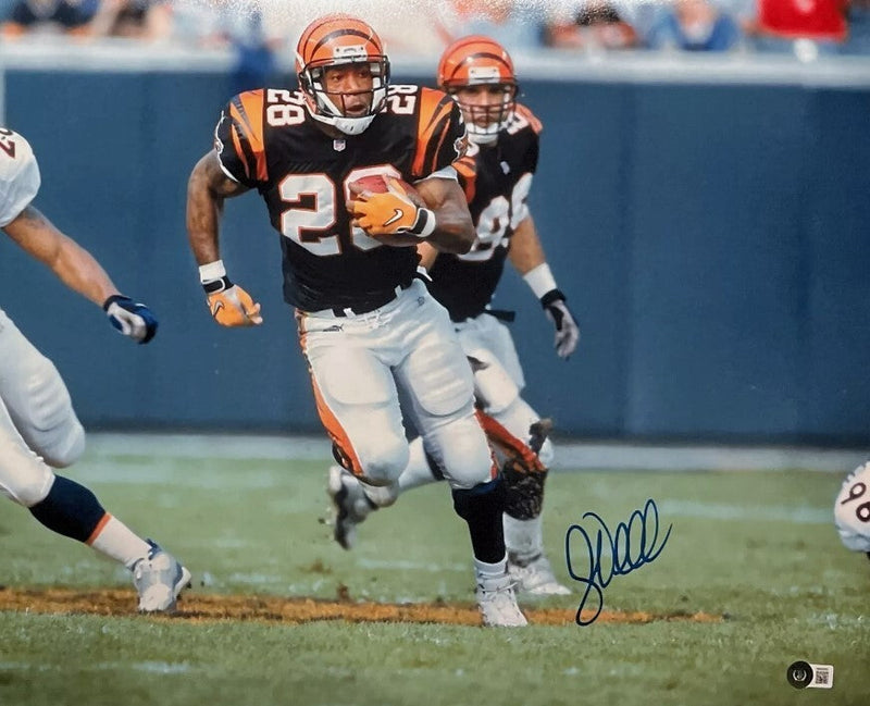 Corey Dillon Signed 16x20 Photo Cincinnati Bengals Beckett Witness BAS COA