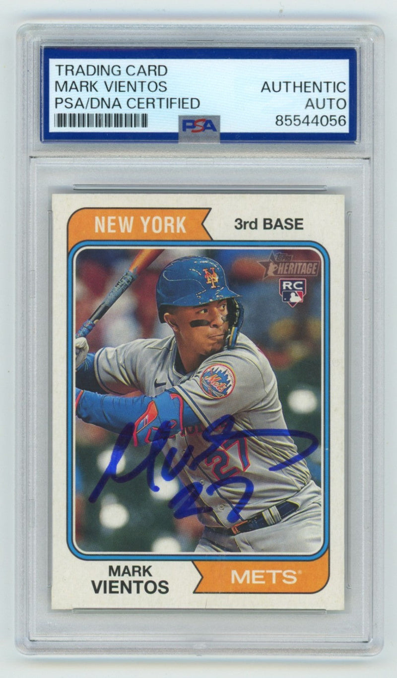 Mark Vientos 2023 Topps Heritage #124 Signed Rookie RC PSA Authentic Auto Mets