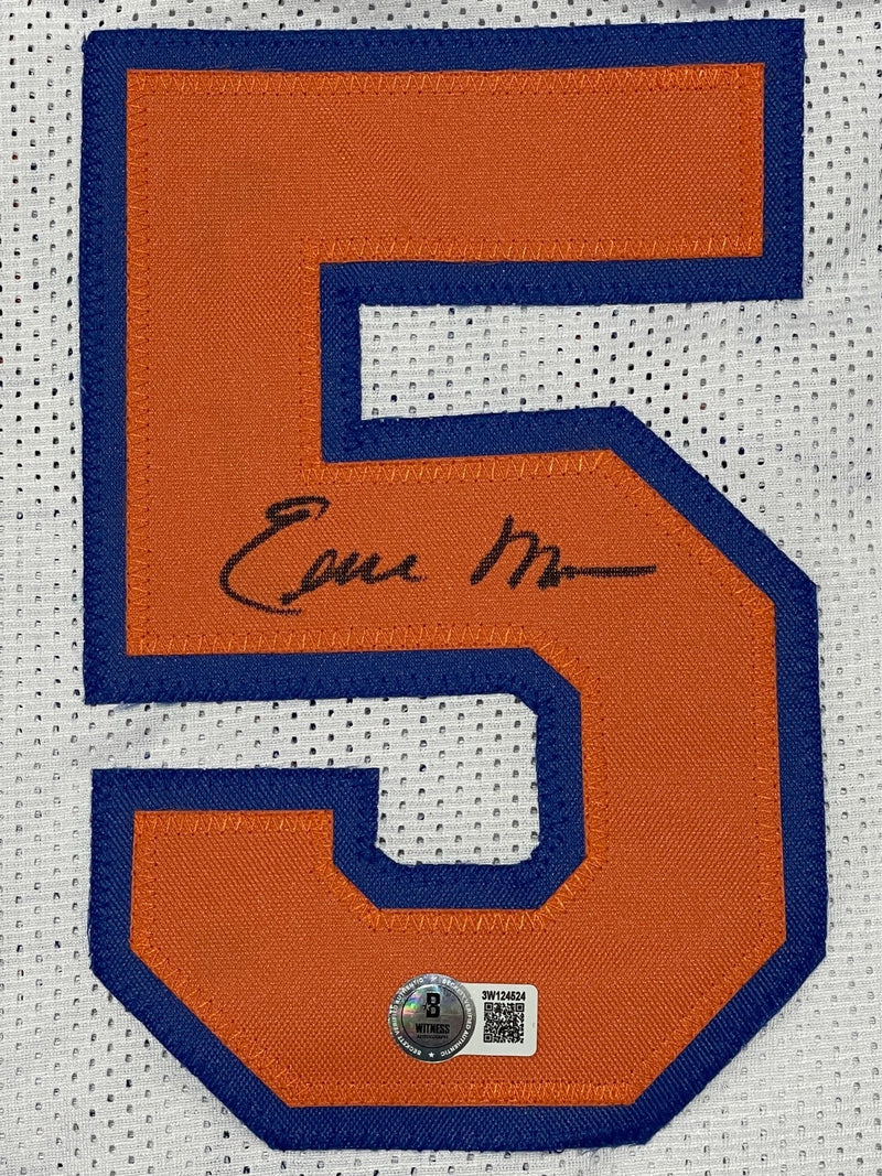 Earl Monroe Signed New York Knicks Custom Jersey Beckett Witness BAS COA