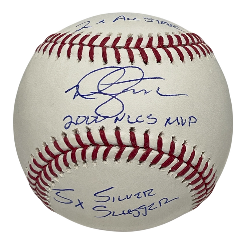 Mike Hampton Signed Auto ROMLB Baseball w/ 2000 NLCS MVP + 2 Ins JSA COA Mets