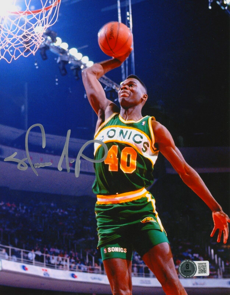 Shawn Kemp Signed Supersonics 8x10 Photo Beckett Witness BAS COA #2