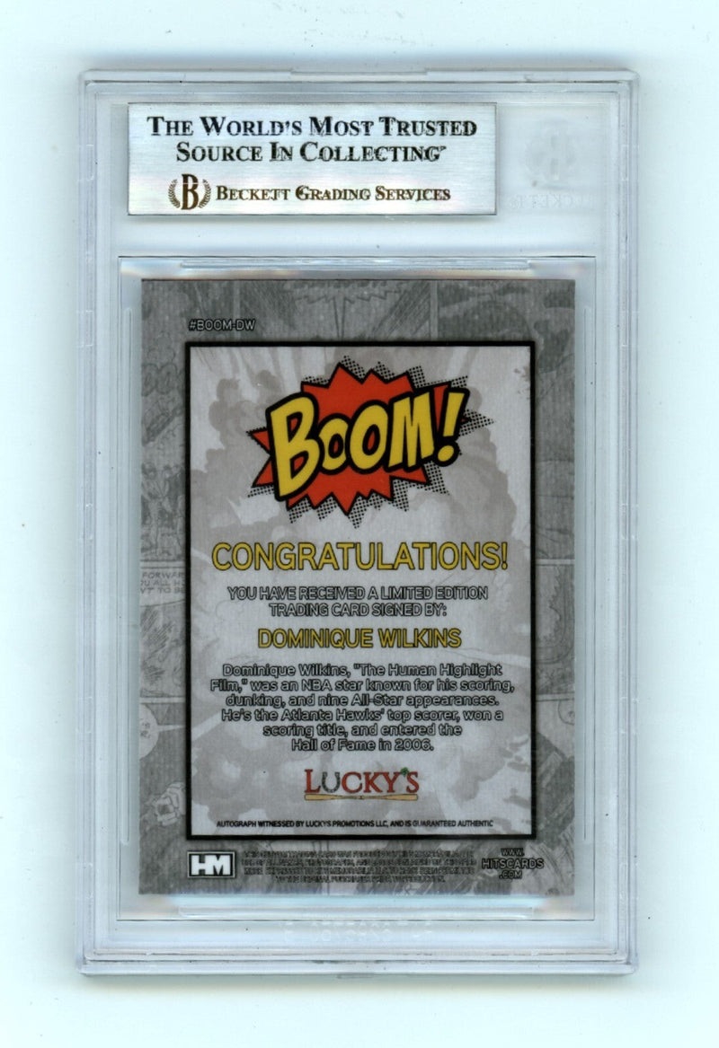Dominique Wilkins 2024 Hits Memorabilia BOOM Silver Signed BGS BAS Auto Hawks