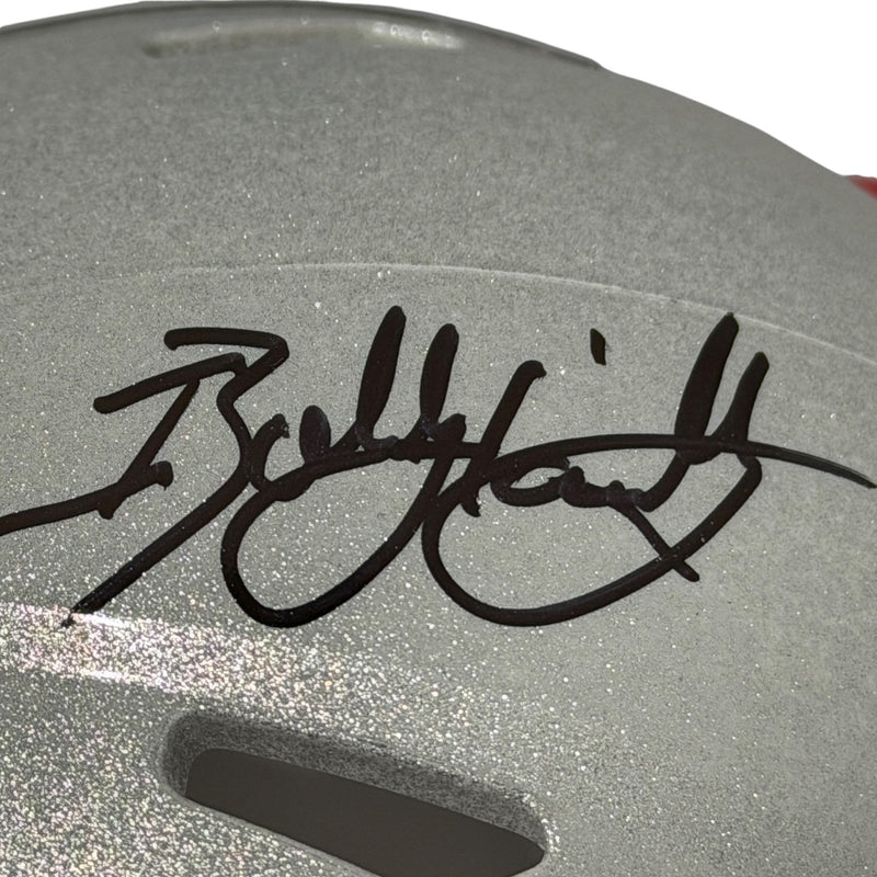 Bobby Hamilton Signed Patriots Speed Mini Helmet w/ 2x SB Champ JSA Witness COA