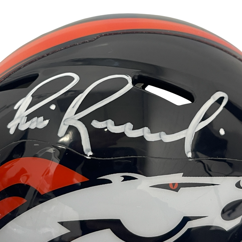 Bill Romanowski Signed Broncos Speed Mini Helmet Beckett Witness BAS COA