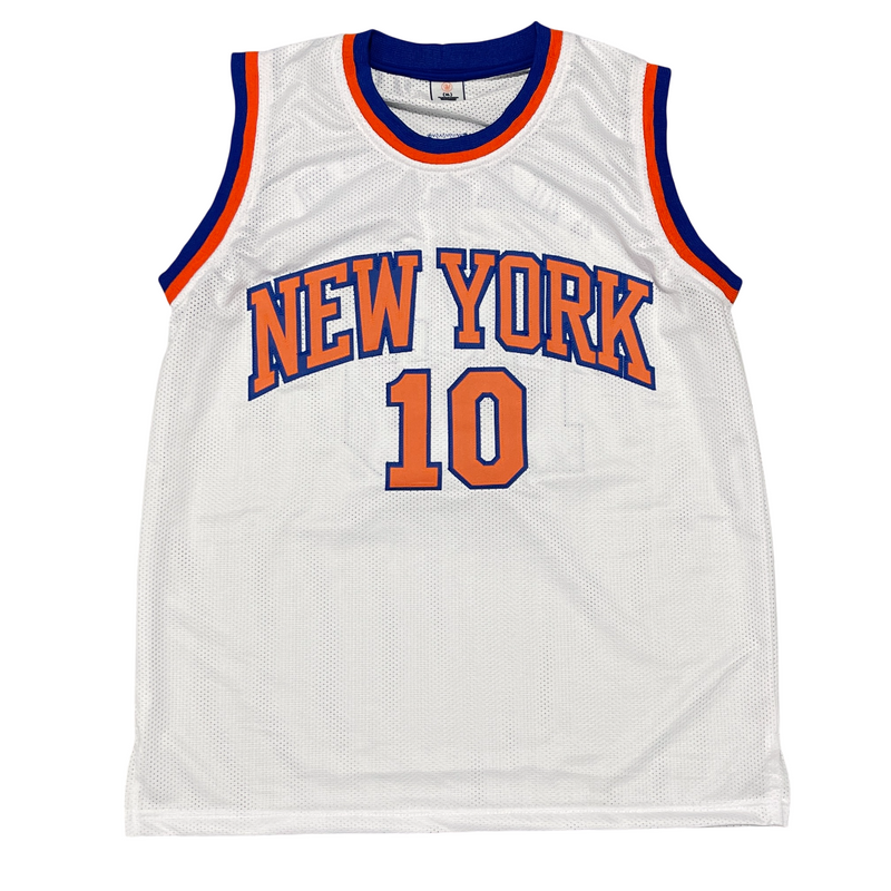 Walt Frazier Signed New York Knicks Custom Jersey Beckett Witness BAS COA