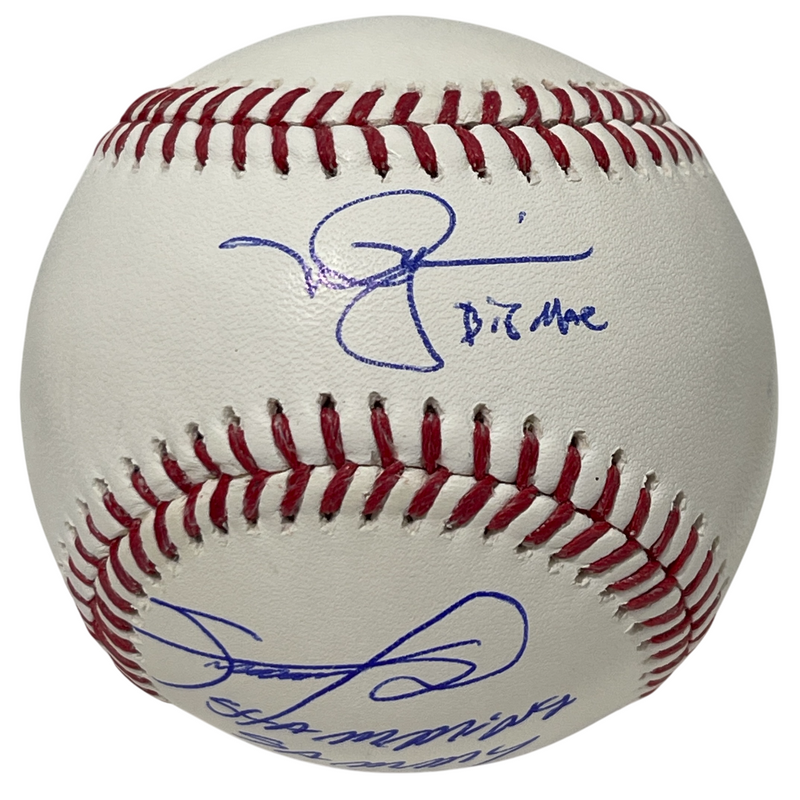 Sammy Sosa & Mark McGwire Dual Signed ROMLB Baseball w/ 2 Insc Beckett W BAS COA