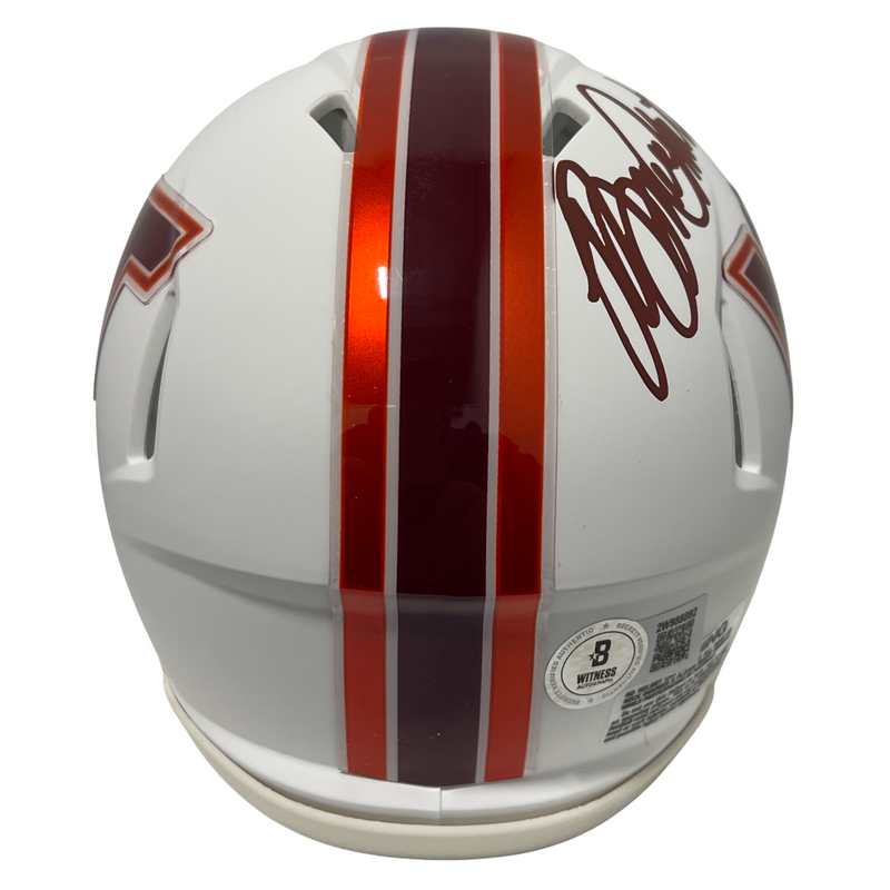 Bruce Smith Signed Virginia Tech White Mini Helmet Beckett Witness BAS COA