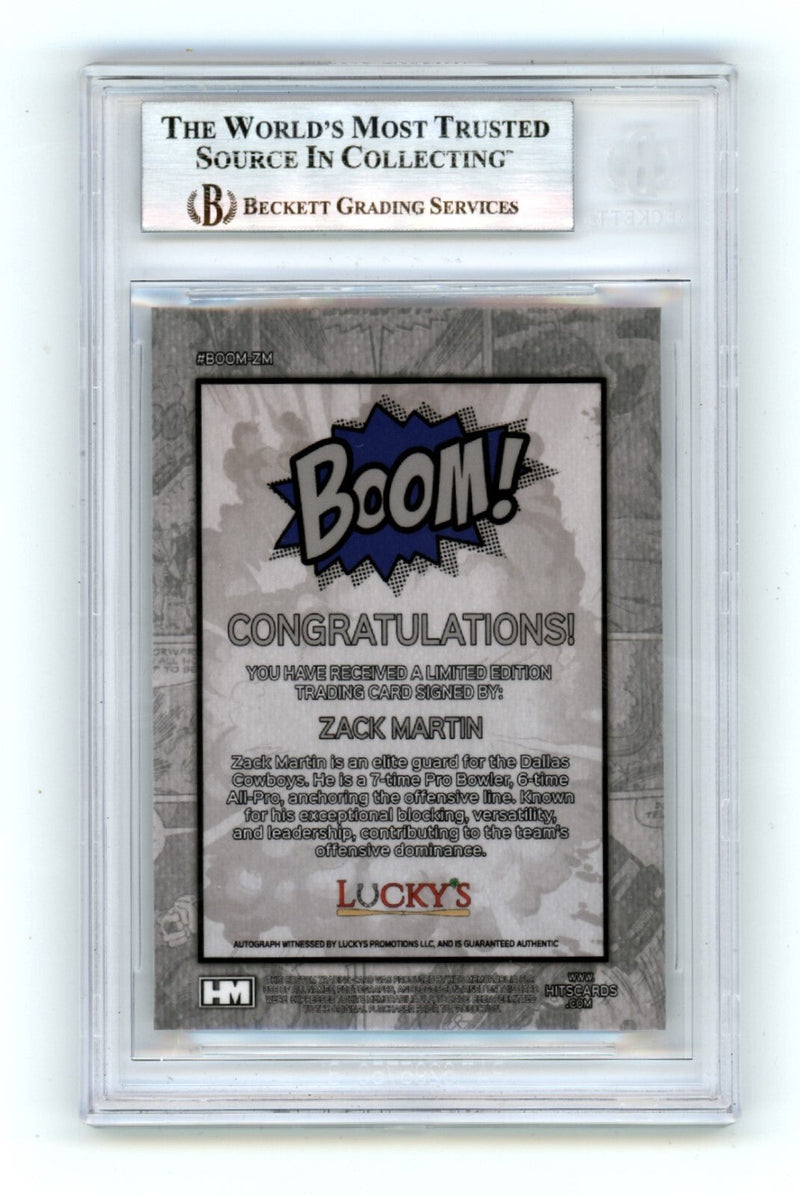 Zack Martin 2024 Hits Memorabilia BOOM Silver Signed BGS BAS Auto Cowboys
