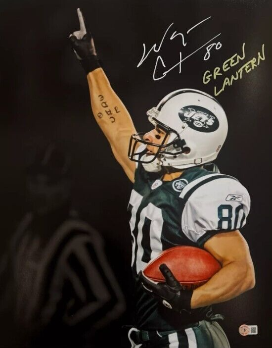 Wayne Chrebet Signed Auto 16x20 Photo w/ Green Lantern Beckett Witness BAS COA