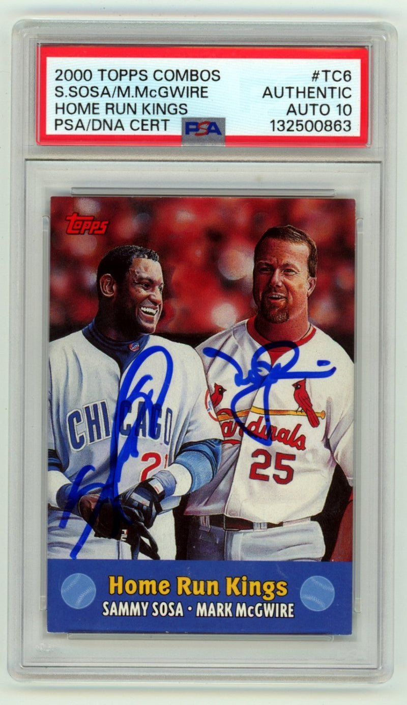 Sammy Sosa Mark McGwire 2000 Topps Combos Homerun Kings Dual Signed PSA 10 Auto