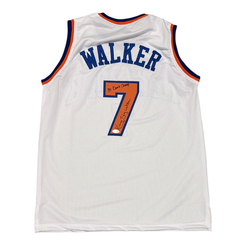 Kenny Sky Walker Signed New York Knicks Custom Jersey w/ 89 Dunk Champ JSA W COA