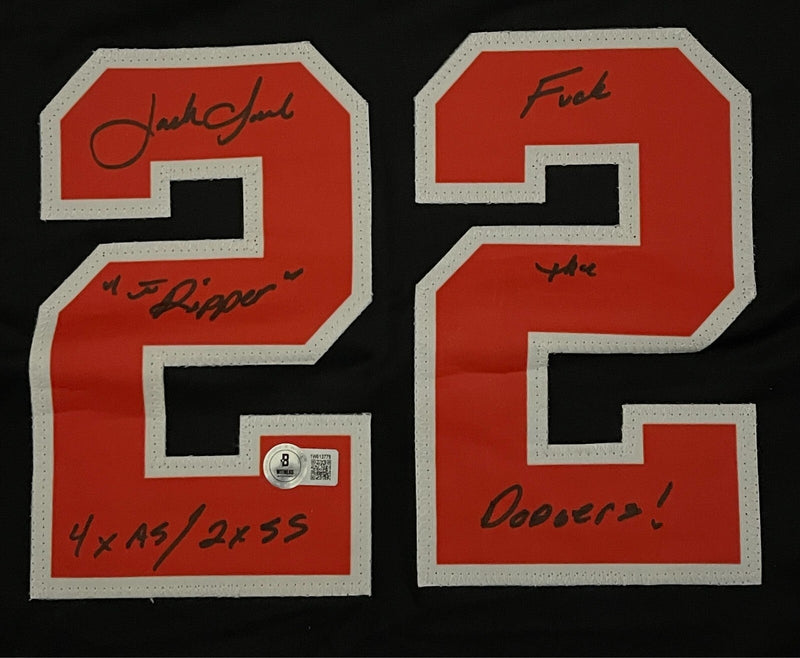 Jack Clark Signed SF Giants Custom Jersey w/ 4 Ins F**k LAD Beckett W BAS COA B