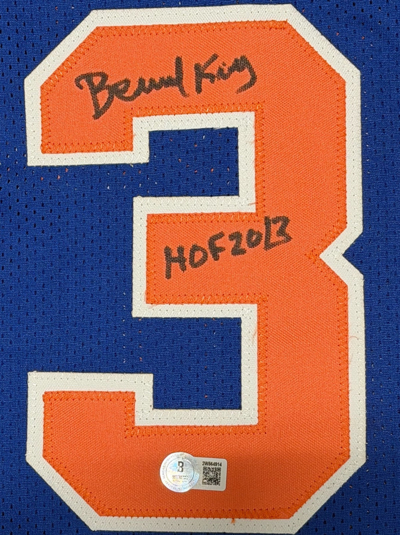 Bernard King Signed New York Knicks Custom Jersey w/ HOF 2013 Beckett W BAS COA
