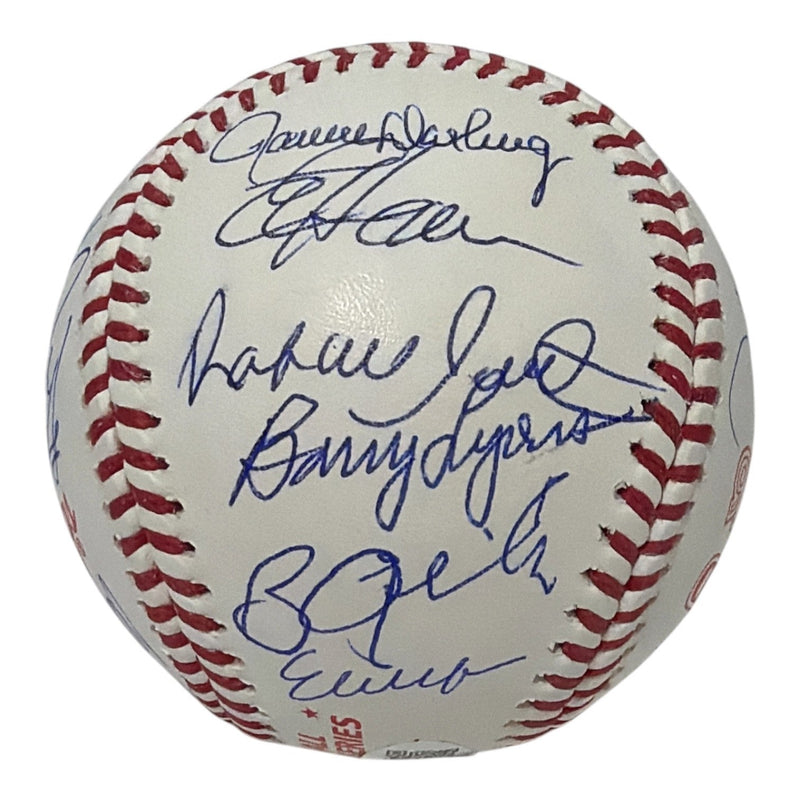 New York Mets Team Signed (23 Auto) 1986 World Series Logo Baseball Insc JSA COA