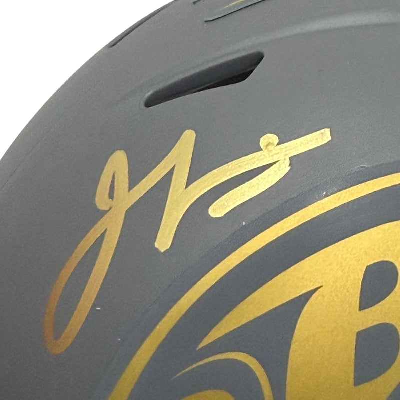 Jamal Lewis Signed Baltimore Ravens Slate Mini Helmet JSA Witness COA